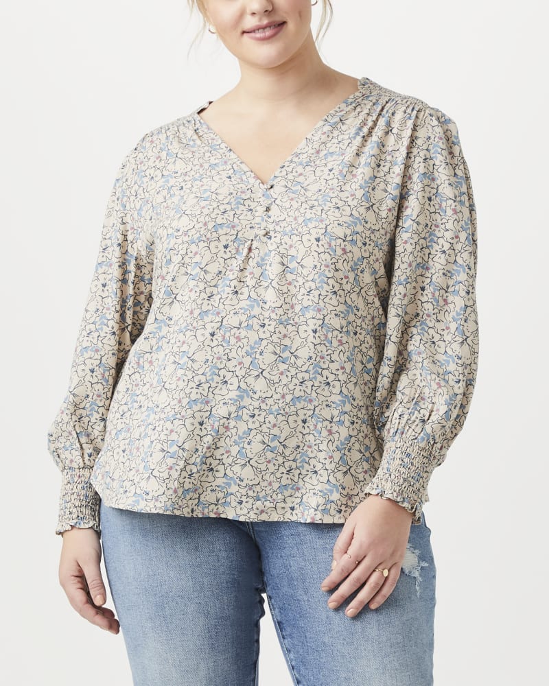 Front of plus size Adaline V-Neck Blouse by Molly&Isadora | Dia&Co | dia_product_style_image_id:152060